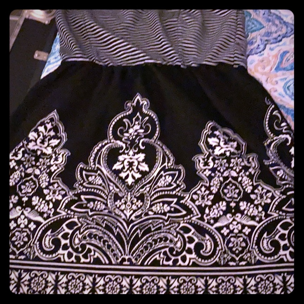 Black and white shirt halter top dress